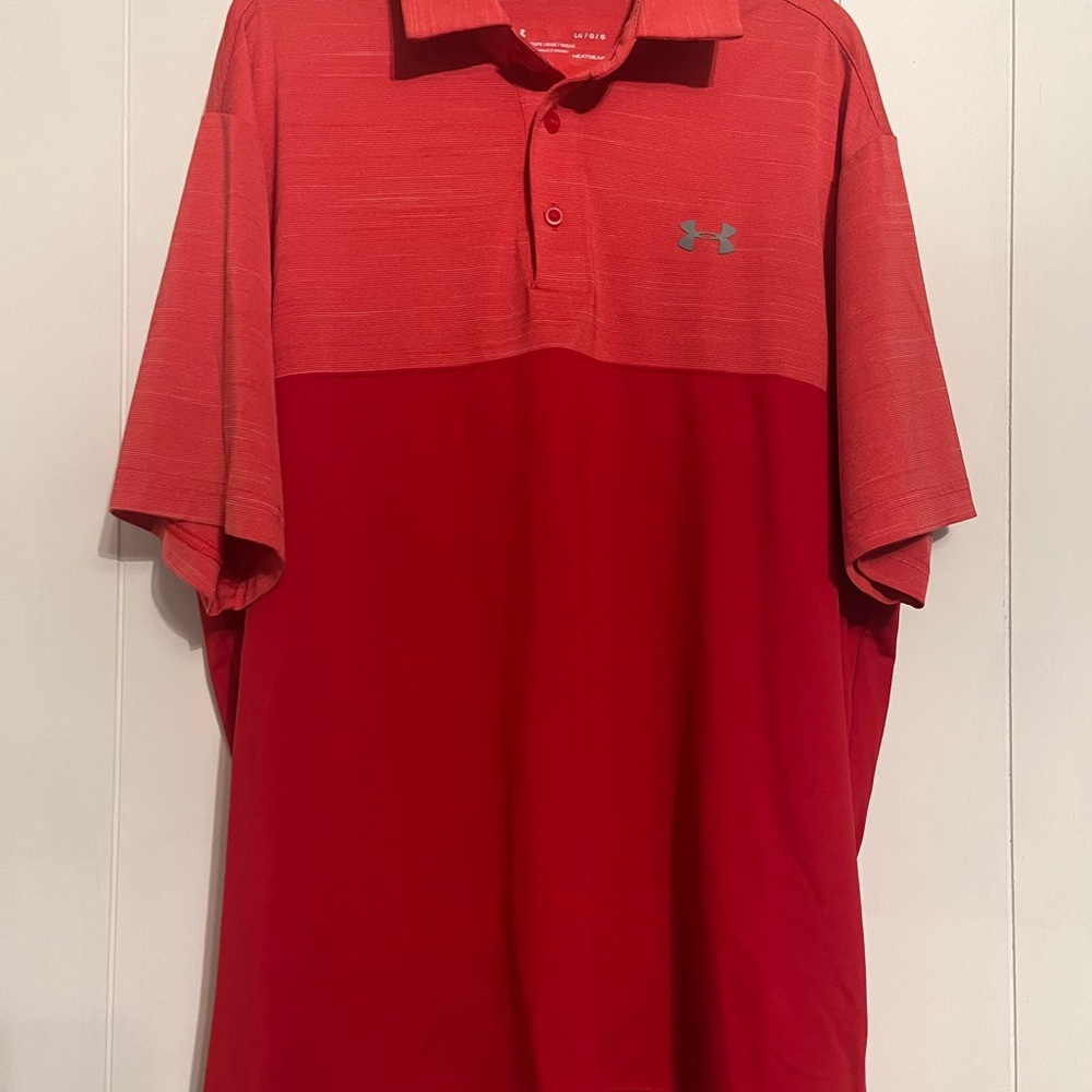 Under Armour Heatgear Red Polo Shirt Sporty Design
